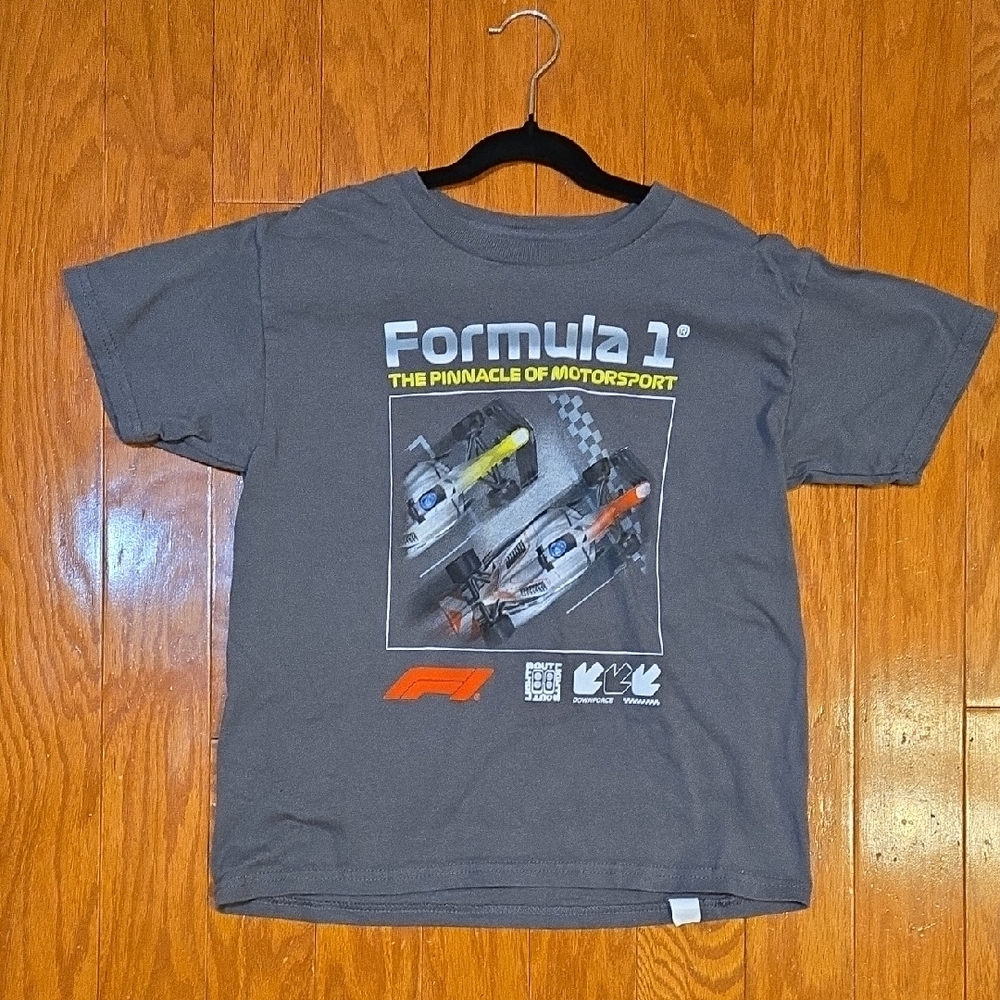 Hybrid Apparel Kids Gray Formula One Graphic Tee | Size Small | EUC